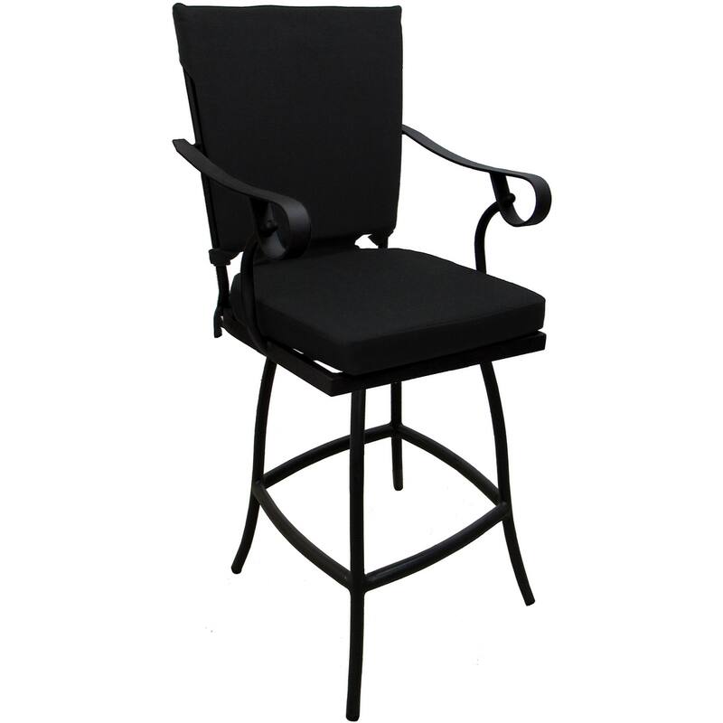 Outdoor or Indoor Counter 26", 30" or Extra Tall 34" Bar Stool - Jamey - Black - Black - Counter Height