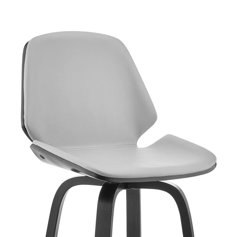 Arabela Faux Leather and Wood Swivel Counter Stool - Walnut
