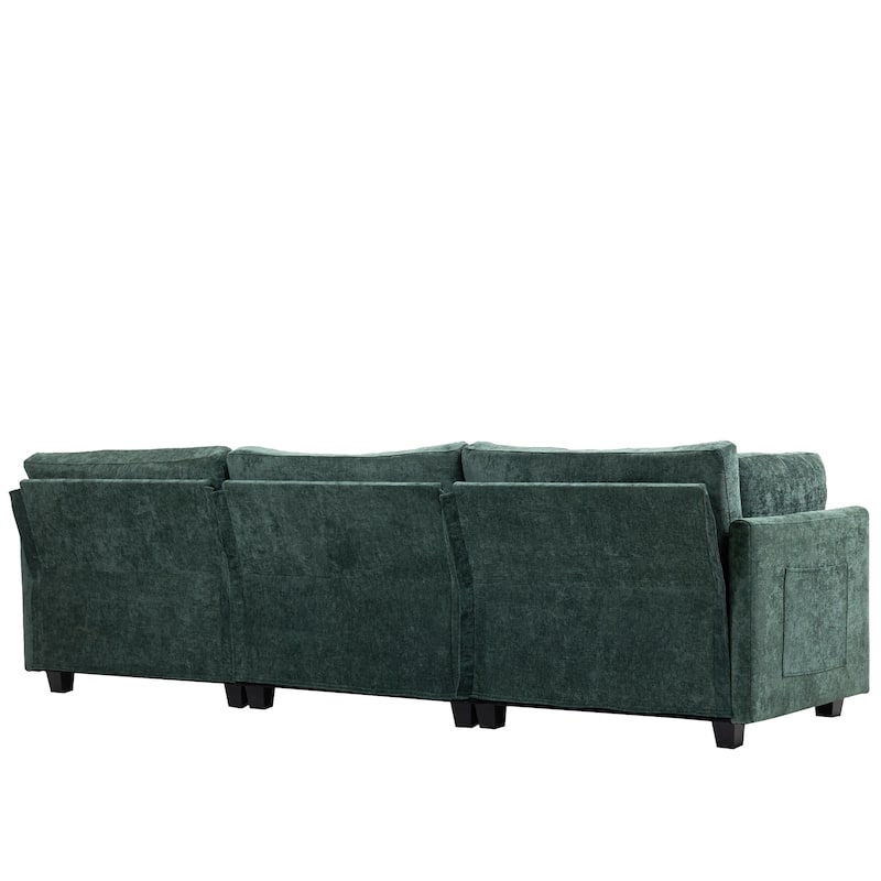 111.42" Fabric 4-Seater Sofa with Cloud Comfort & Hidden Storage