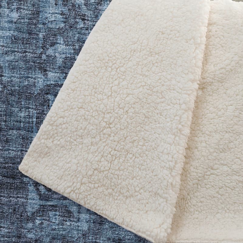 Premium Machine Washable ASB41 Vintage Traditional Sherpa Throw Blanket