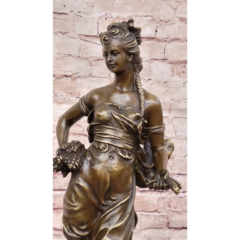 Antique Style Female Figure Bronze Statue Of Cybele Goddess Of Abundance