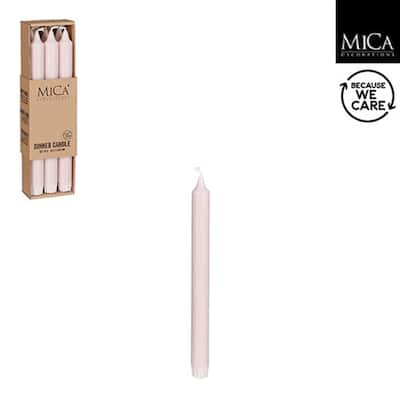 Set of 6 Stearin Taper Candles Pink-ST - Burn Time 9 Hours