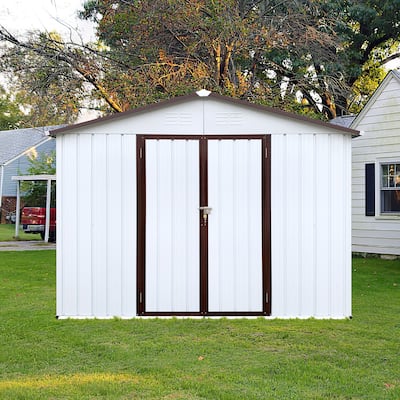 Metal Garden Sheds 6ftx8ft Outdoor Storage Sheds With Two Integrated Punched Vents