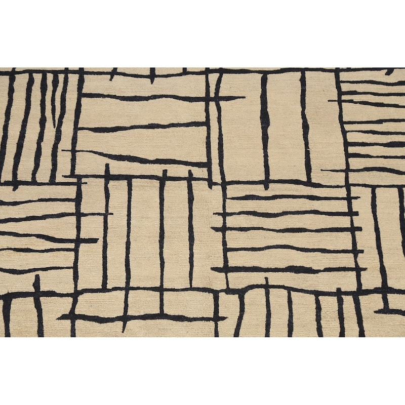 Vegetable Dye Abstract Nepalese Oriental Area Rug Wool Hand-knotted - 6'2" x 9'4"