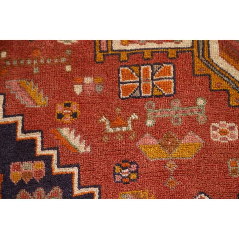 Vegetable Dye Abadeh Persian Vintage Area Rug Hand-Knotted Wool Carpet - 6'7"x 10'1"