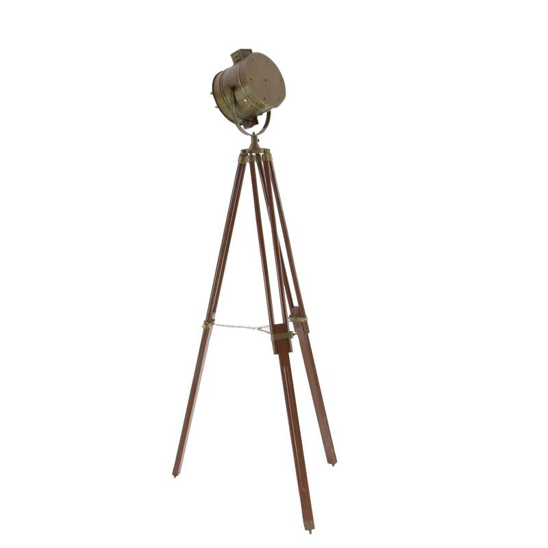 Wood Spotlight Floor Lamp - Brown - Roche River Decor