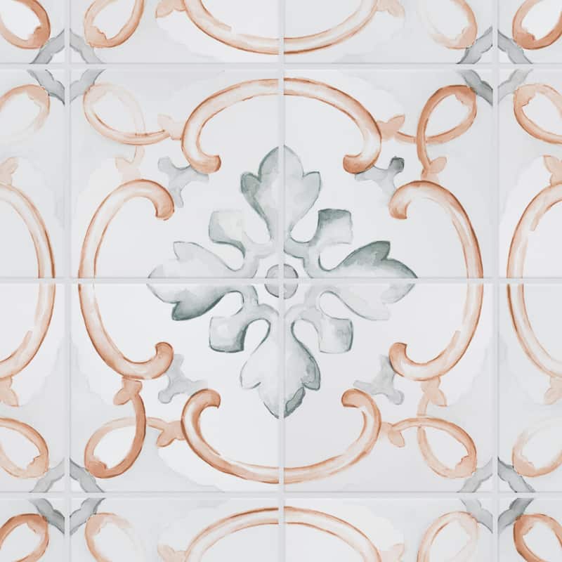 Merola Tile Saint Germain Chaud Deco Jules 5-3/4" x 5-3/4" Porcelain Floor and Wall Tile
