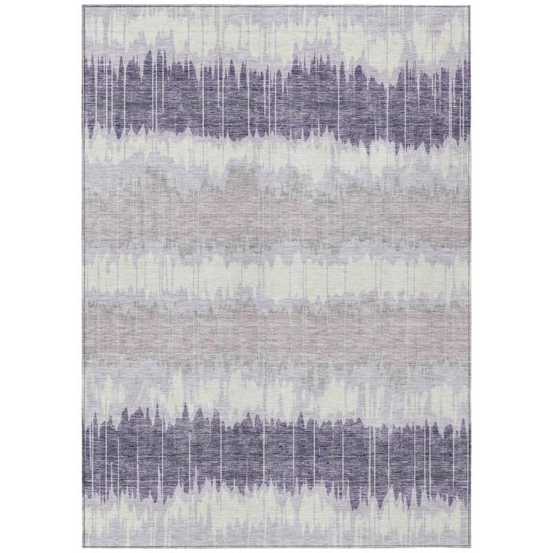 HomeRoots Striped Transitional Rectangle Outdoor Rug