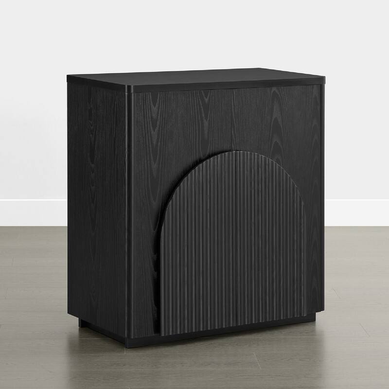 Spruce & Spring Modern Sideboard Buffet Cabinet with Wave Design