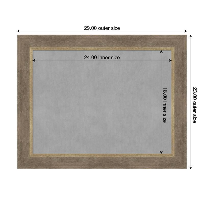 Amanti Art Driftwood Tan Framed Magnetic Board - 29 x 23 in