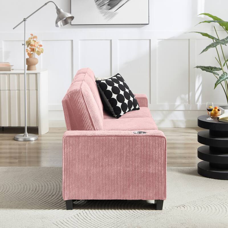 Modular Sectional Sofa, 102 Inch L Shaped Couch Set, 3-Seater Comfy Cloud Couches with Movable Ottoman, DIY Combination