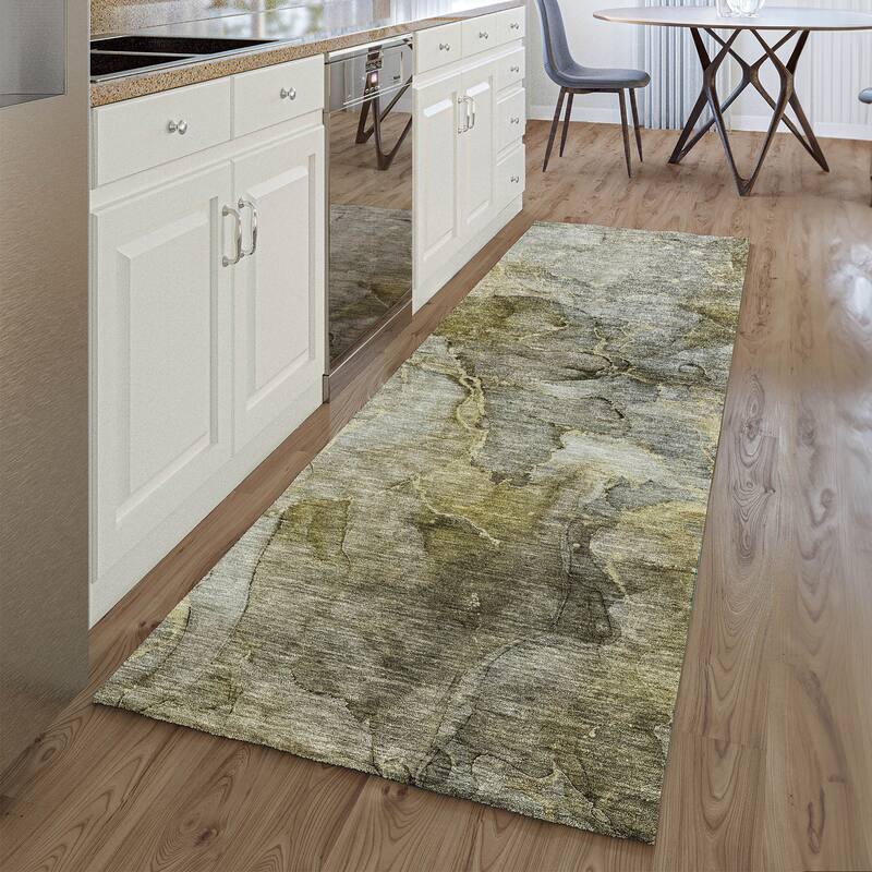 Premium Washable Super Soft Abstract Marble Mayfield Rug - Taupe - 2' 3" x 7' 6" - Runner