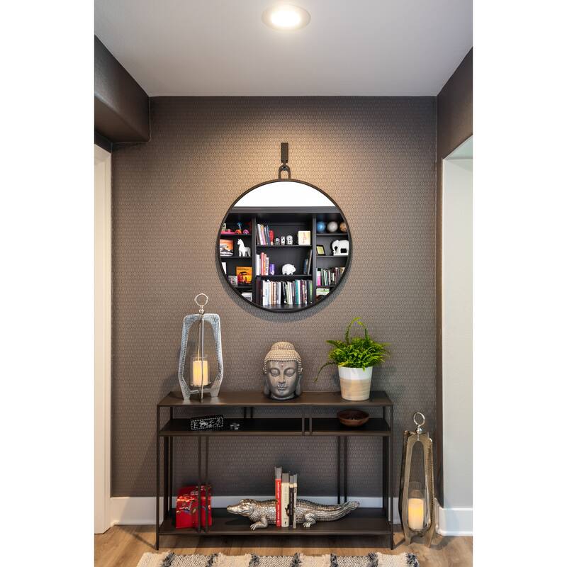 Varaluz Stopwatch Round Accent Mirror - 30"W x 30"H - Black