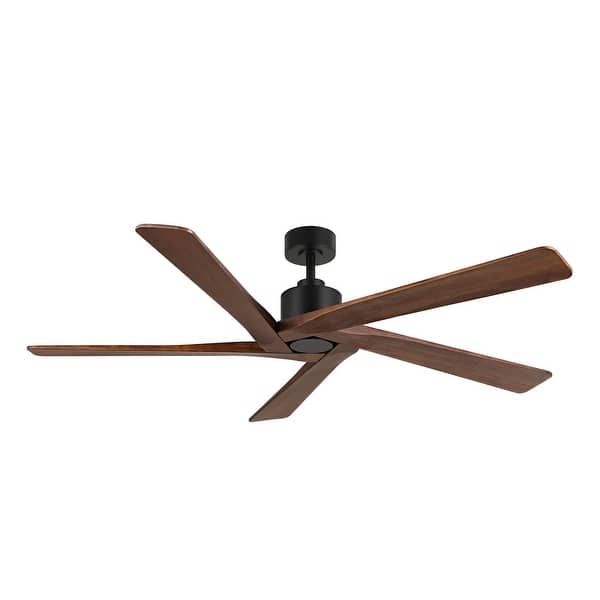 slide 2 of 11, WINGBO 54 Inch DC Motor Indoor Ceiling Fan without Lights Black and Walnut