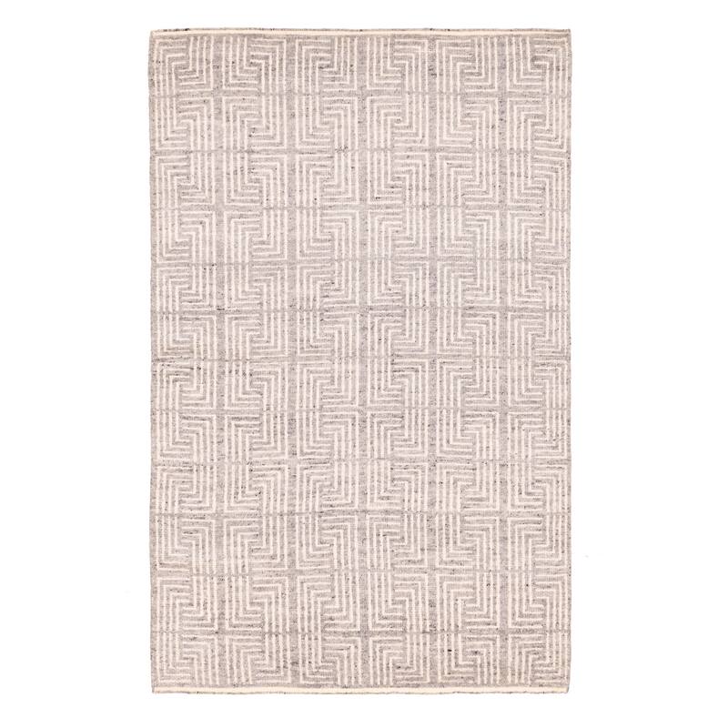 ECARPETGALLERY Hand-knotted Tangier Grey Wool Rug - 5'0 x 7'10