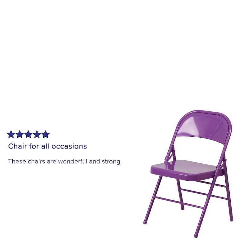 4 Pack Triple Braced & Double Hinged Folding Chair
