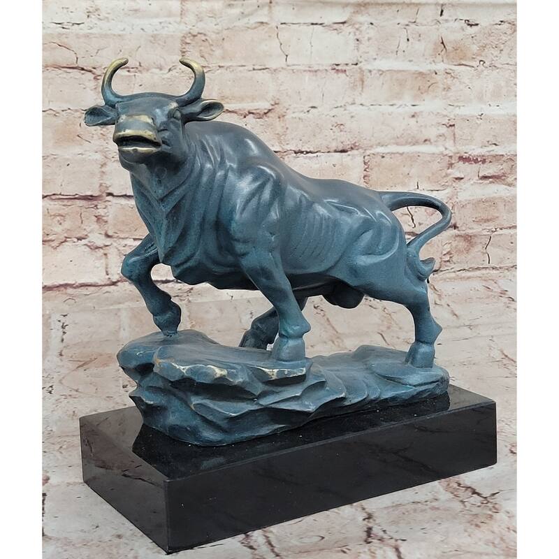 Standing Bull Bronze Sculpture - Powerful Animal Symbol Art By Milo