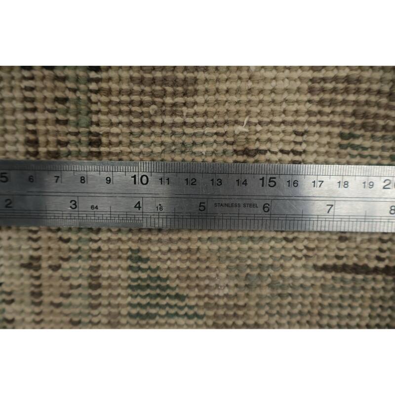 Hand Knotted Oriental 100% Wool Carpet Traditional Floral Green Tabriz Area Rug - 10' 0'' X 6' 6''