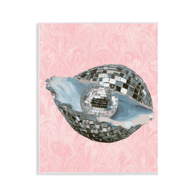 Stupell Disco Oyster on Pink Wall Plaque Art Design By Lil' Rue - 11 x 14