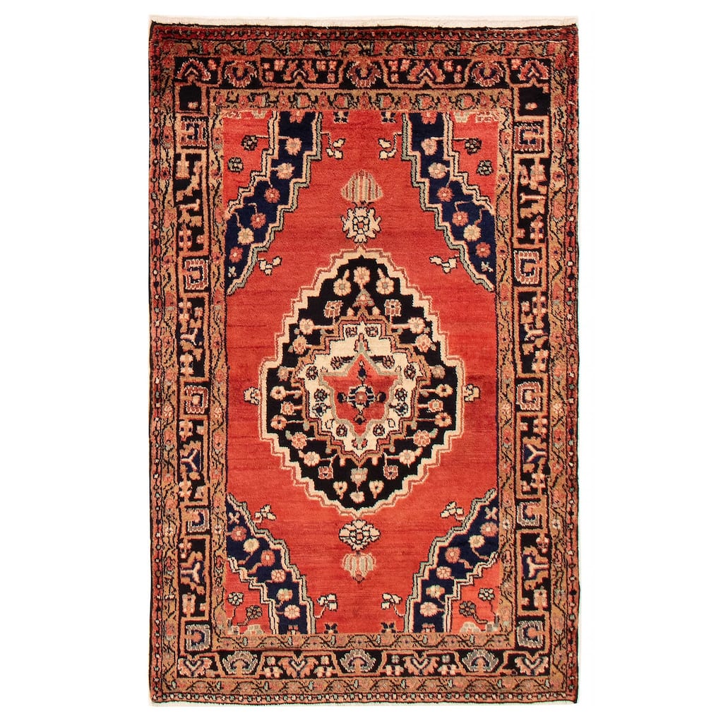 Anatolian Vintage Red Rug 5'5" x 7'7" - 4'0 x 6'5
