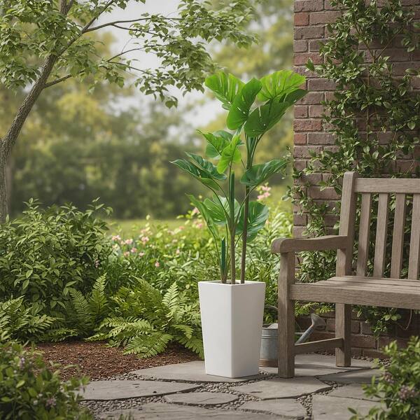 4.5ft Artificial Monstera Deliciosa in White Tall Planter, Faux Tropical  Plant for Indoor/Outdoor Home Decor. - 4.5 - Bed Bath & Beyond - 43598160