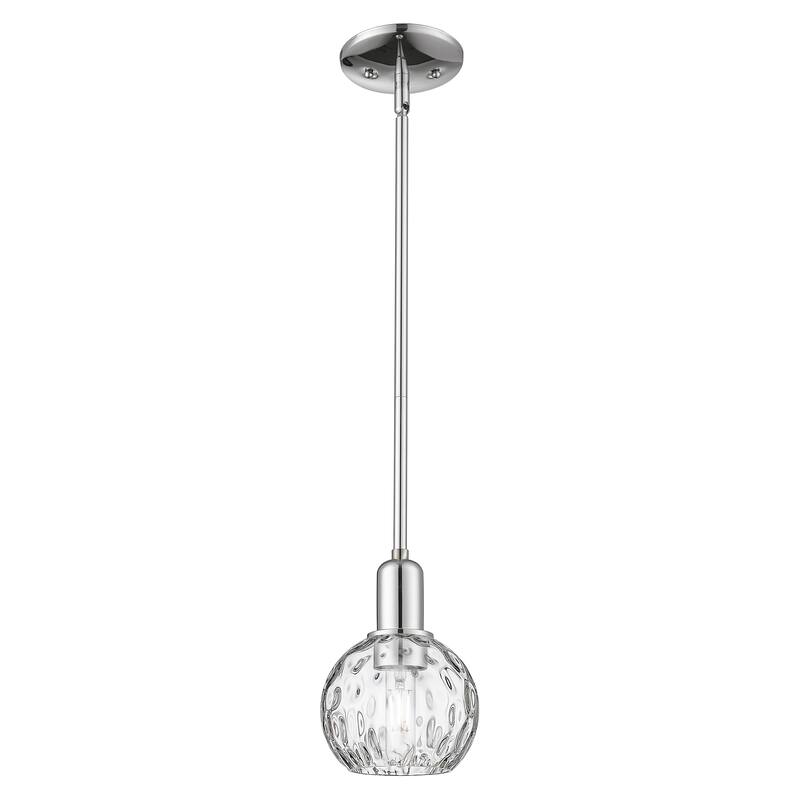 Innovations Lighting Endless Possibilities Arcadia - Athens Water Glass - 1 Light 6" Stem Hung Mini Pendant - Clear Water Glass/Polished Chrome