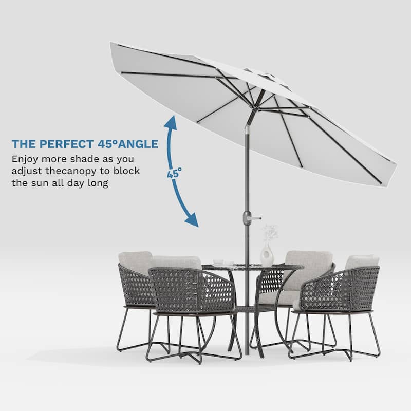 Patiowell 9 FT Outdoor Patio Umbrella, Outdoor Table Umbrella, Yard Umbrella, Market Umbrella with Push Button Tilt and Crank