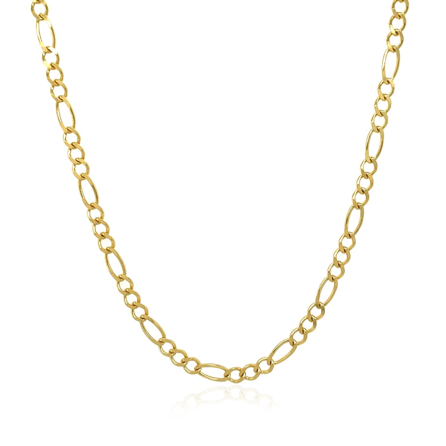 MayaMila 3.0mm 10k Yellow Gold Solid Figaro Chain