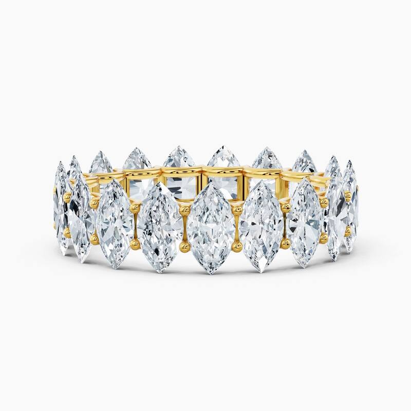 Auriya 14k Gold Marquise North-South Lab Grown Diamond Eternity Band 2.70 - 11.25 ct. tw. (F-G, VS) - 4.75 ct. wt. - 8.5 - Yellow