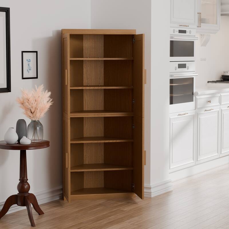 72" Corner Cabinet Free-Standing Corner Storage Organizer Sideboard