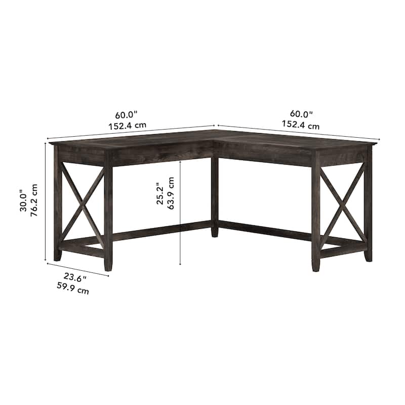 Key West 60W L Shaped Desk for Home Office by Bush Furniture