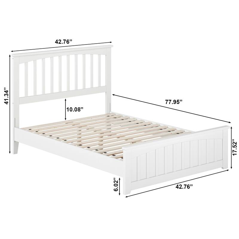 Becket Solid Wood Low Profile Platform Bed with Matching Footboard
