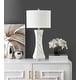 preview thumbnail 9 of 12, SAFAVIEH Lighting 30.5-inch White Shelley Concave Table Lamp (Set of 2).