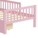 preview thumbnail 74 of 74, Safe Kids Bed Platform Bed Twin Size Wood Bed Frame with Storage Headboard and 2 Drawers Under, 3-Side Guardrails for Boys Girls
