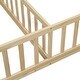 preview thumbnail 35 of 33, Double Twin House-Style Floor Bed with Fence,Guardrails,Without Door
