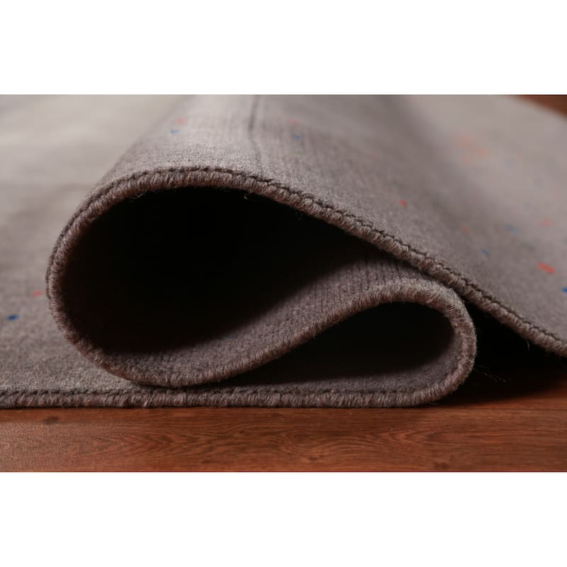 Gabbeh Indian Area Rug Handmade Oriental Grey Wool Carpet - 9'1" x 11'11"