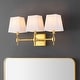 preview thumbnail 1 of 13, SAFAVIEH Home Lighting Collection Clelia 21" Modern & Contemporary Wall Sconce (3-bulb) 7" W x 11" D x 21" H - Brass Gold