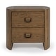 preview thumbnail 5 of 8, Classic Home Kyrie 2-Drawer Oak Veneer Nightstand