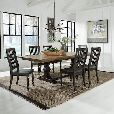 Harvest Home Chalkboard 7 Piece Trestle Table Set