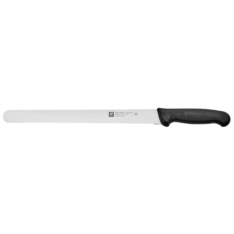 ZWILLING Commercial Straight Serrated Edge Slicing Knife - Black - 12-inch