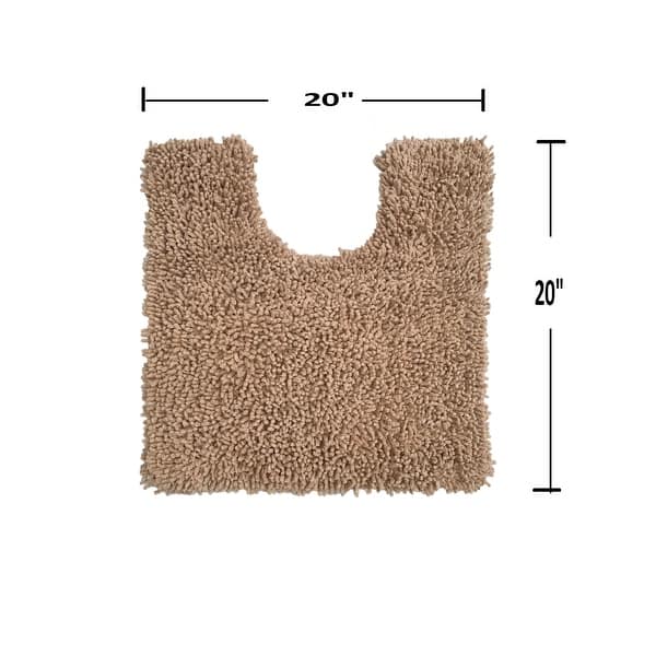 dimension image slide 7 of 9, Fantasia Contour Rug, Cotton Soft, Water Absorbent, Non Slip U Shape Contour Rug Machine Washable 20"x20" Contour