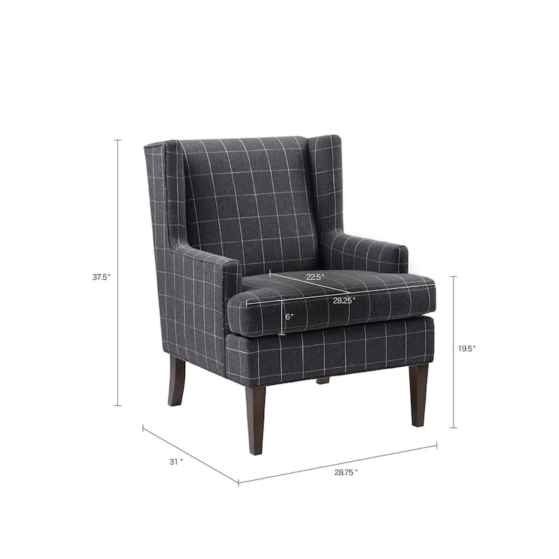 Single Sofa Chair with Winged Backrest Design