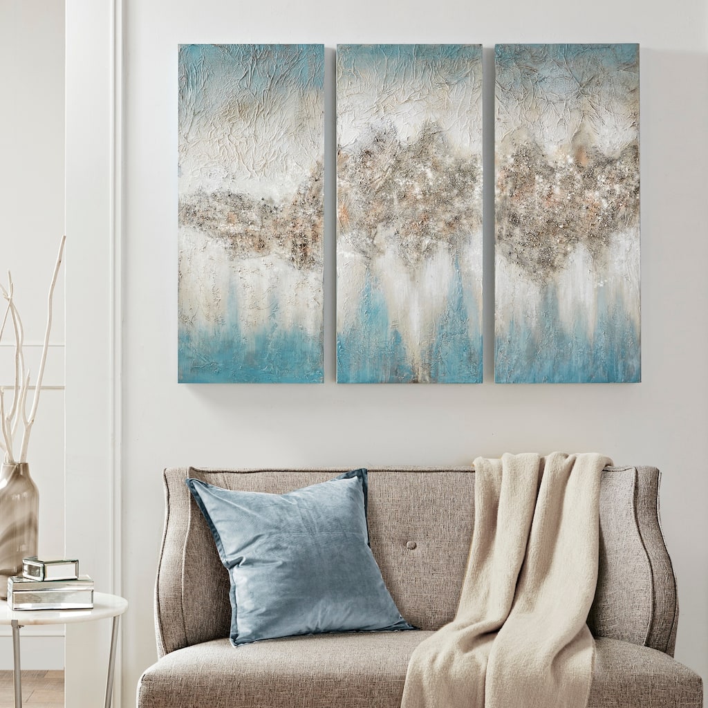 Madison Park Luminous Heavily Embellished 3-piece Canvas Wall Art Set