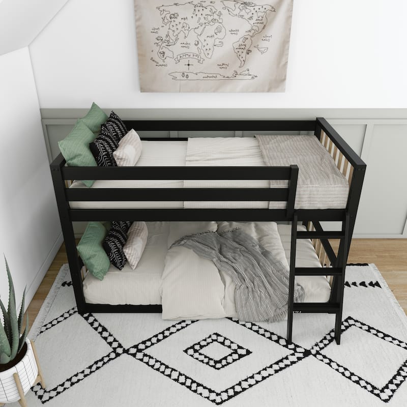 Max and Lily Scandinavian Twin over Twin Low Bunk Bed