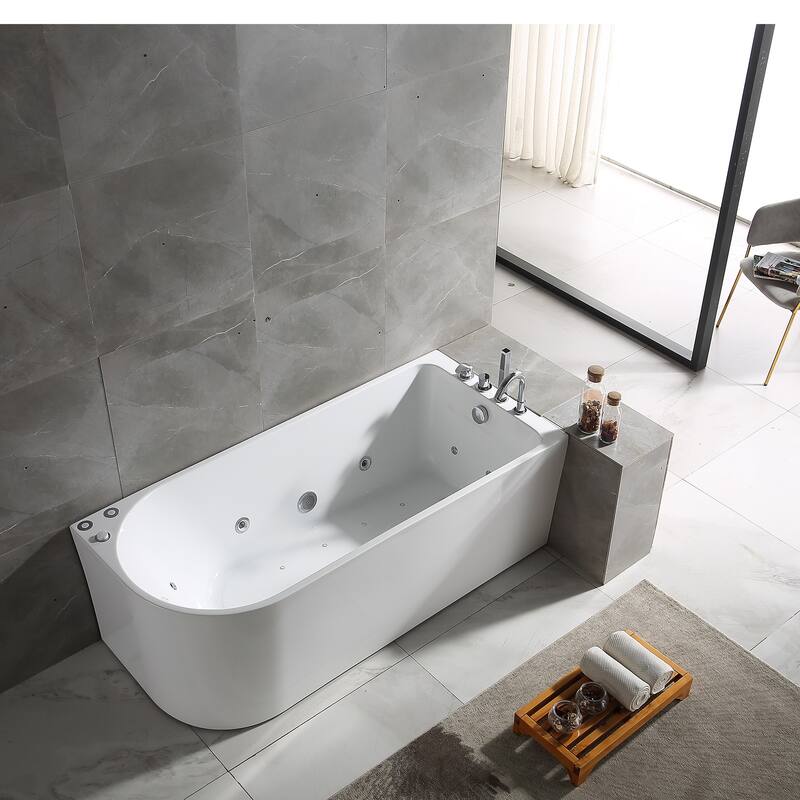 A&E Bath Ovid 67-inch Right-Hand Alcove Jetted Tub