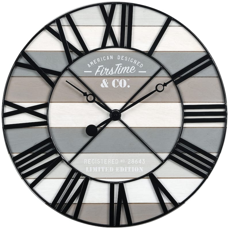 FirsTime & Co. Maritime Farmhouse Plank Wall Clock