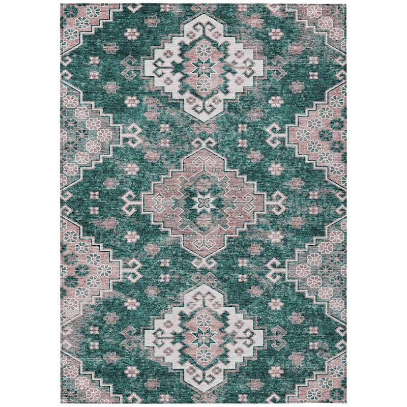 Machine Washable Indoor/ Outdoor Chantille Boho Tribal Rug