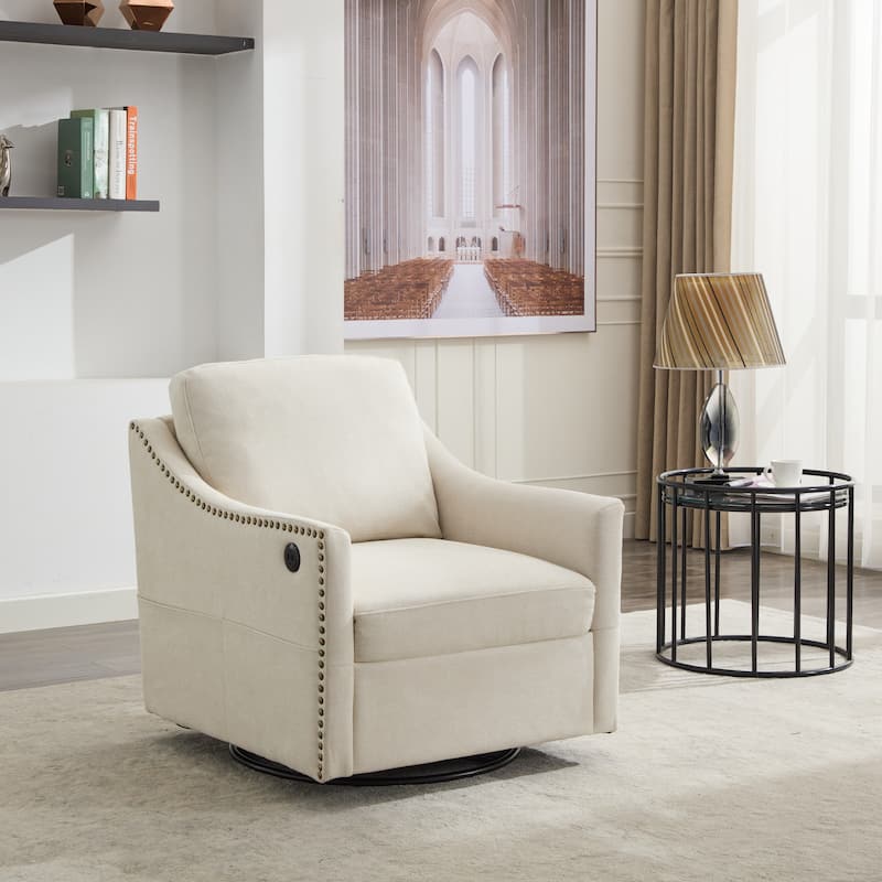 30.3" Accent Chair with USB and Side Pocket