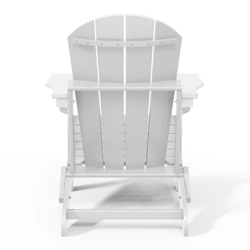 Polytrends Laguna Weather Resistant Outdoor Patio Folding Adirondack Chairs (Set of 4)