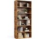 preview thumbnail 1 of 13, Industrial 6-Shelf Bookcase, 63" Tall Open Bookshelf, Rust Rust/6 Shelf